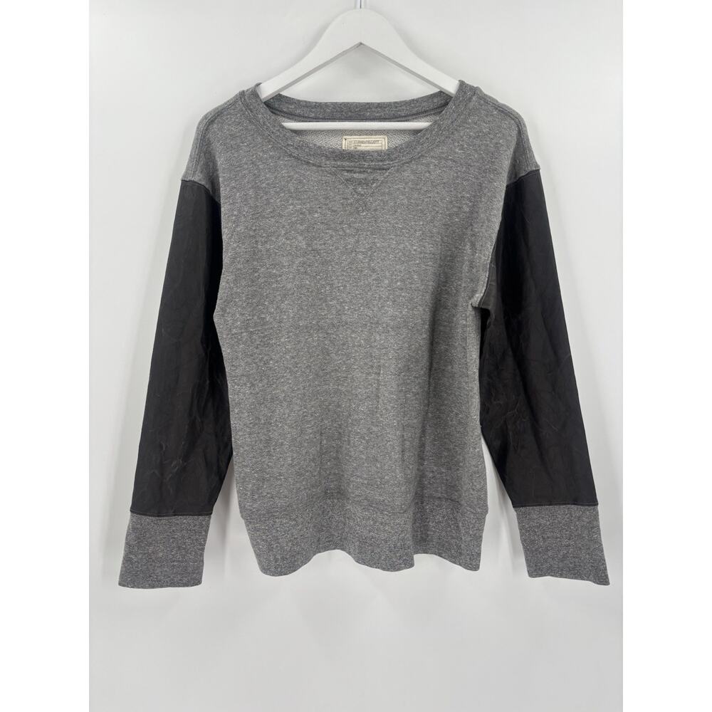 Current Elliot Stadium Sweatshirt Womens Large Gray Black Coated Sleeve Pullover